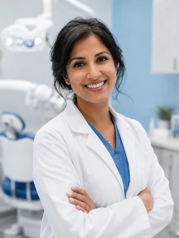 Friendly dental professional